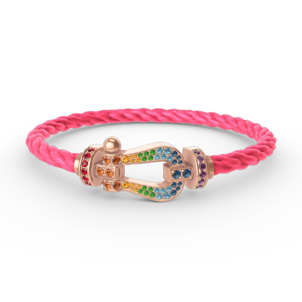 Dream FORCE LARGE HORSESHOE  COLORED DIAMOND BRACELET ROSE GOLD