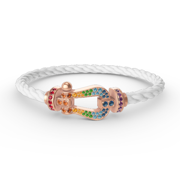 Dream FORCE LARGE HORSESHOE  COLORED DIAMOND BRACELET ROSE GOLD