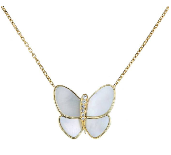 Dream BUTTERFLY GOLD MOP DIAMOND NECKLACE