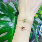 Dream FRIVOLE GOLD BLUMEN-ARMBAND PINK MALACHIT