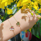 Dream FRIVOLE GOLD BLUMEN-ARMBAND PINK MALACHIT