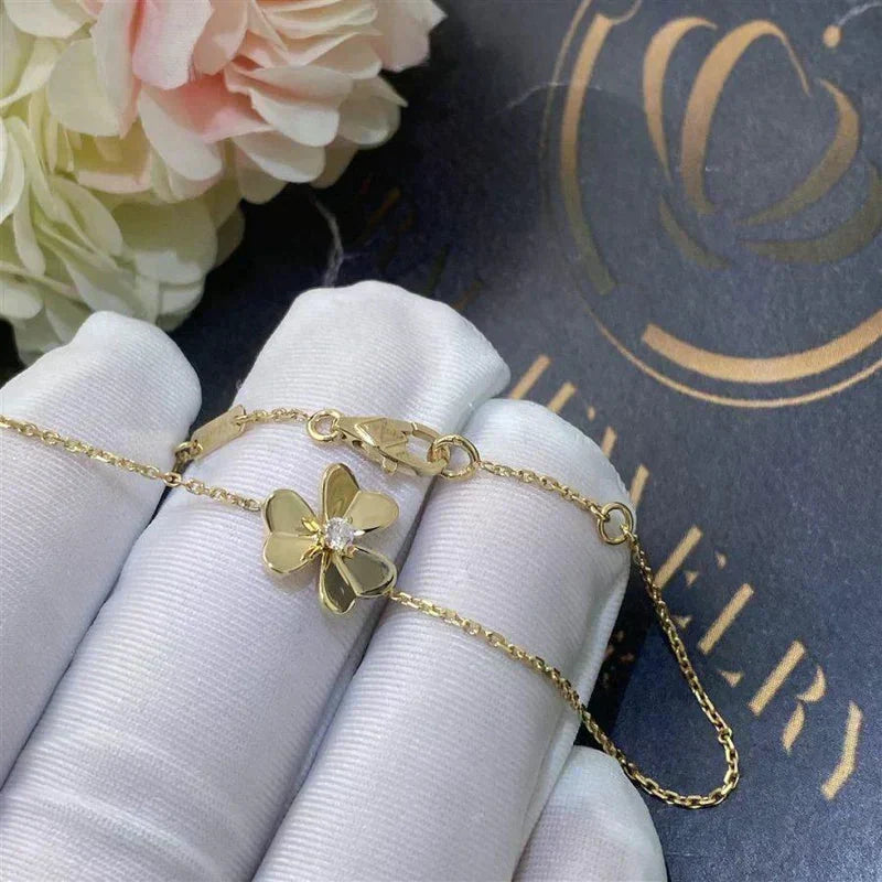 Dream FRIVOLE GOLD FLOWER PINK MALACHITE BRACELET