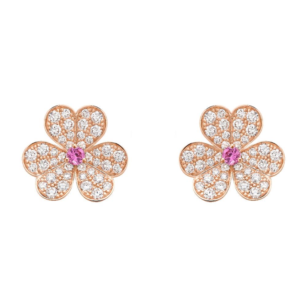 Dream FRIVOLE ROSÉGOLD BLUMEN-DIAMANT-OHRRINGE
