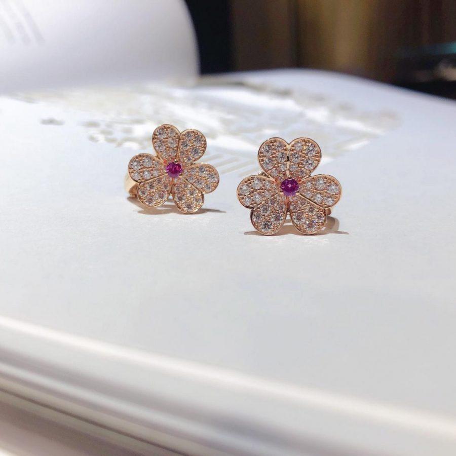 Dream FRIVOLE ROSÉGOLD BLUMEN-DIAMANT-OHRRINGE