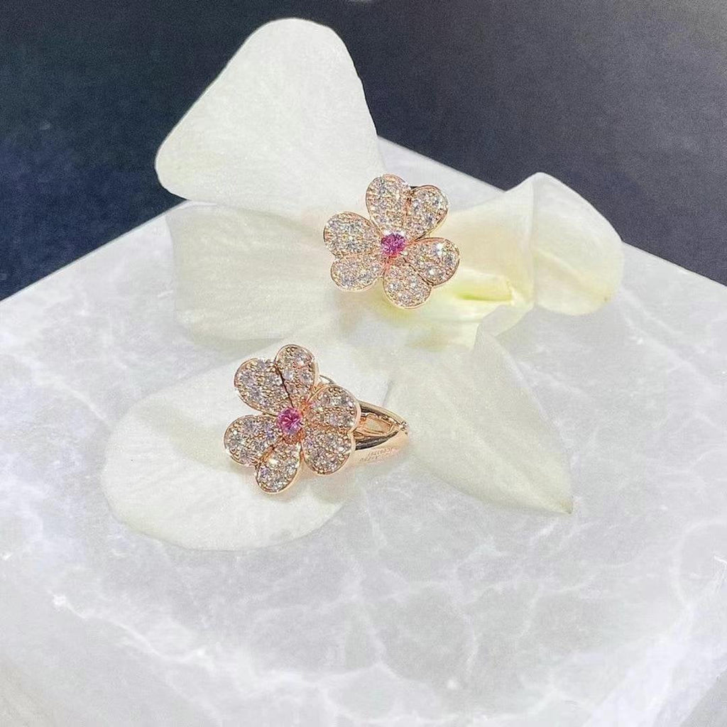 Dream FRIVOLE ROSÉGOLD BLUMEN-DIAMANT-OHRRINGE
