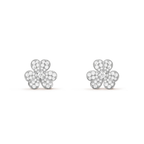 Dream FRIVOLE SILVER FLOWER DIAMOND EARRINGS