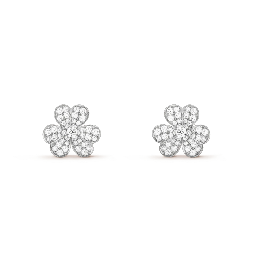 Dream FRIVOLE SILVER FLOWER DIAMOND EARRINGS