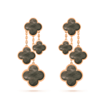 Dream CLOVER EARRINGS DARK MOP 4 MOTIFS ROSE GOLD