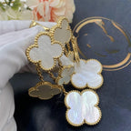 Dream CLOVER EARRINGS WHITE MOP 4 MOTIFS GOLD