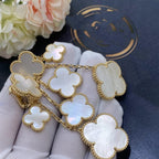 Dream CLOVER EARRINGS WHITE MOP 4 MOTIFS GOLD