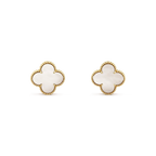 Dream CLOVER MEDIUM 1 MOTIFS  WHITE MOP STUD EARRINGS
