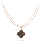 Dream CLOVER 25MM GOLD DARK MOP BIG CLOVER NECKLACE
