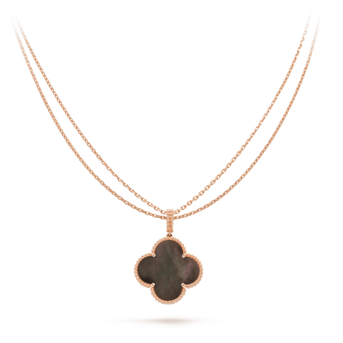 Dream CLOVER 25MM GOLD DARK MOP BIG CLOVER NECKLACE