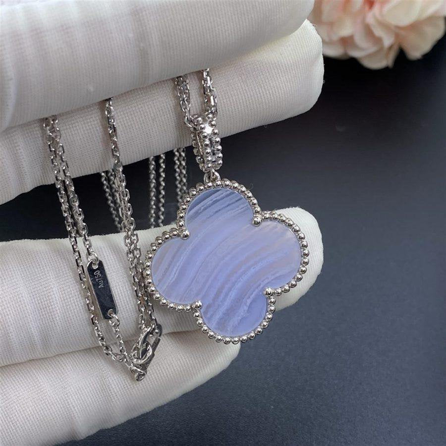 Dream CLOVER SILBER CHALCEDON GROSSE CLOVER-HALSKETTE