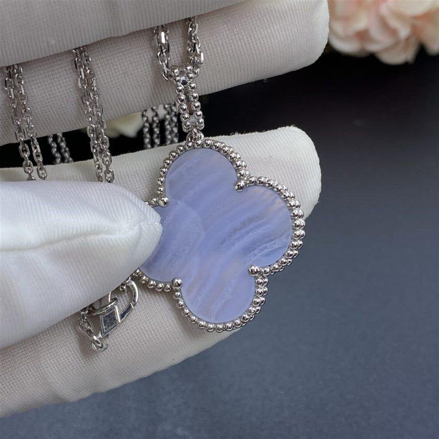 Dream CLOVER SILBER CHALCEDON GROSSE CLOVER-HALSKETTE