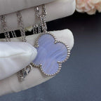 Dream CLOVER SILBER CHALCEDON GROSSE CLOVER-HALSKETTE