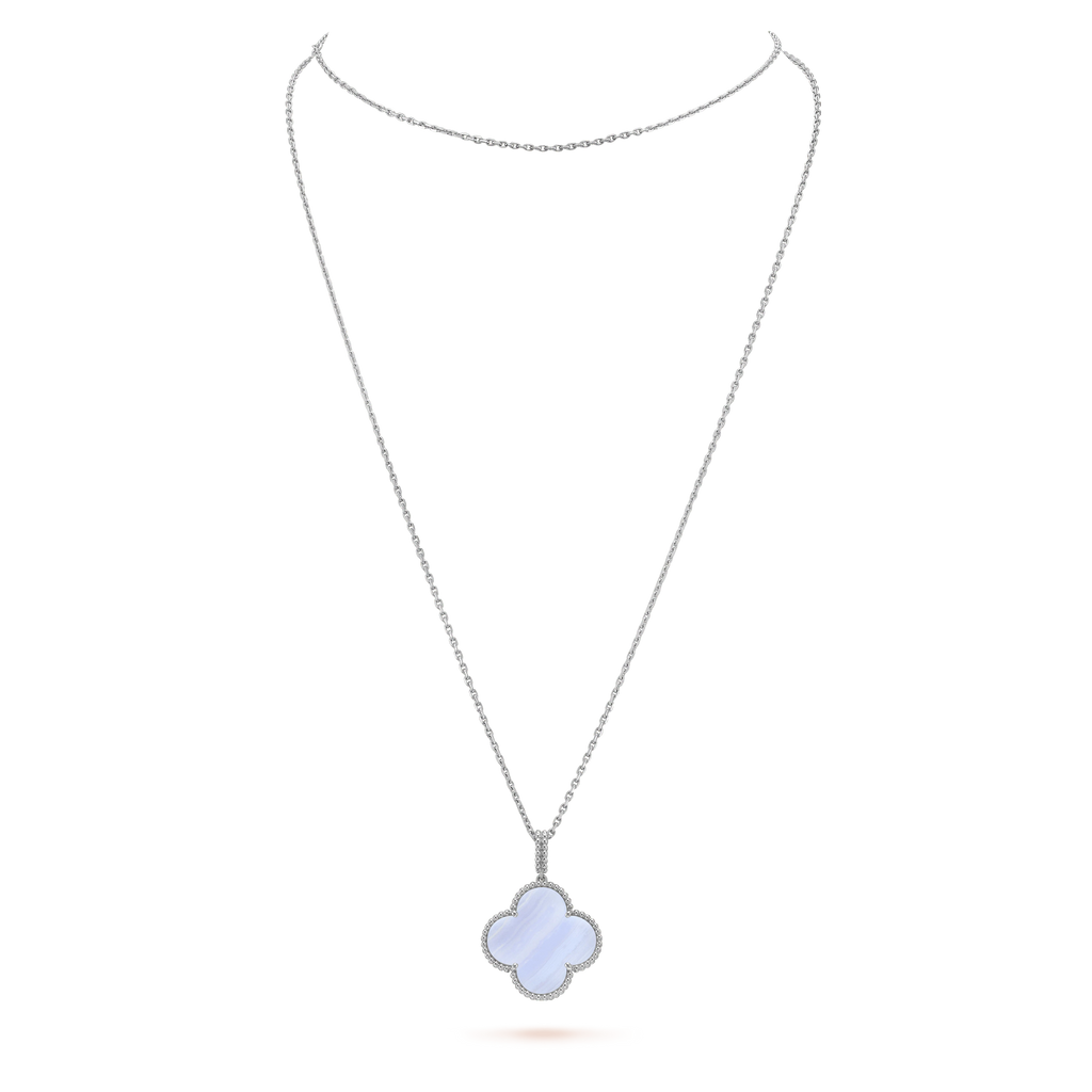 Dream CLOVER SILBER CHALCEDON GROSSE CLOVER-HALSKETTE