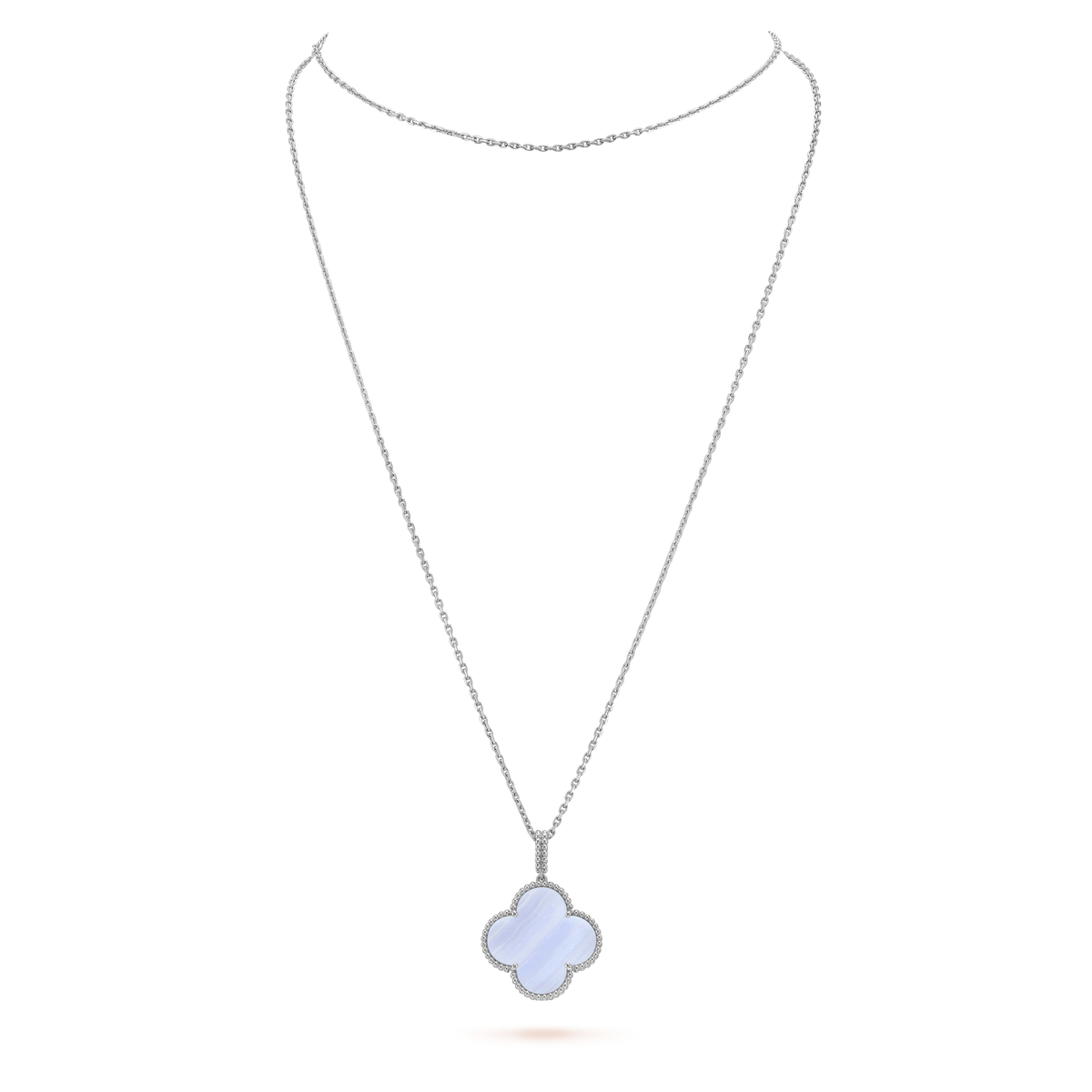Dream CLOVER SILBER CHALCEDON GROSSE CLOVER-HALSKETTE