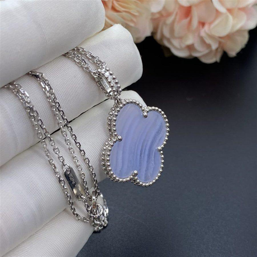 Dream CLOVER SILBER CHALCEDON GROSSE CLOVER-HALSKETTE