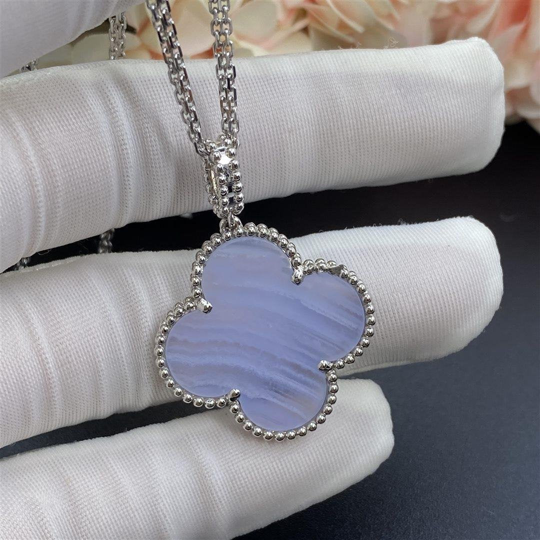 Dream CLOVER SILBER CHALCEDON GROSSE CLOVER-HALSKETTE