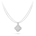 Dream CLOVER 25MM SILVER FULL DIAMOND BIG CLOVER NECKLACE