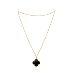 Dream CLOVER 25MM GOLD ONYX BIG CLOVER NECKLACE