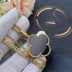 Dream CLOVER 25MM GOLD ONYX BIG CLOVER NECKLACE