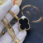 Dream CLOVER 25MM GOLD ONYX BIG CLOVER NECKLACE