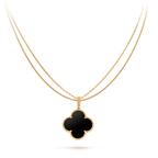 Dream CLOVER 25MM GOLD ONYX BIG CLOVER NECKLACE