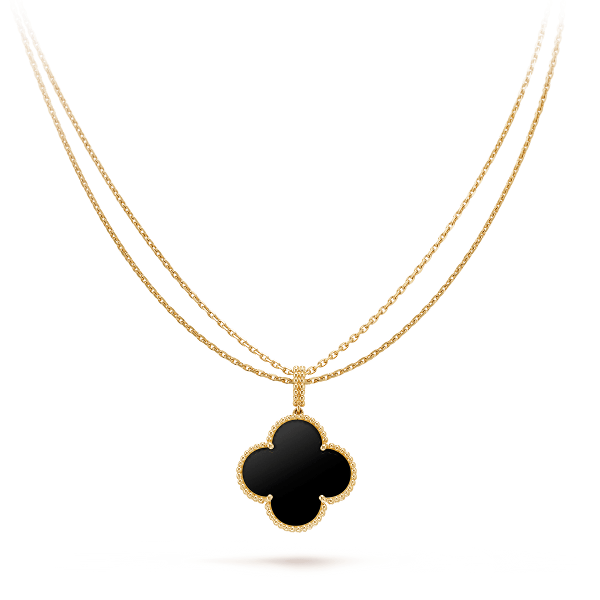 Dream CLOVER 25MM GOLD ONYX BIG CLOVER NECKLACE