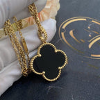 Dream CLOVER 25MM GOLD ONYX BIG CLOVER NECKLACE