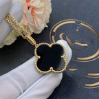 Dream CLOVER 25MM GOLD ONYX BIG CLOVER NECKLACE