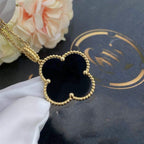 Dream CLOVER 25MM GOLD ONYX BIG CLOVER NECKLACE