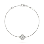 Dream CLOVER  SINGLE FLOWER BRACELET SILVER