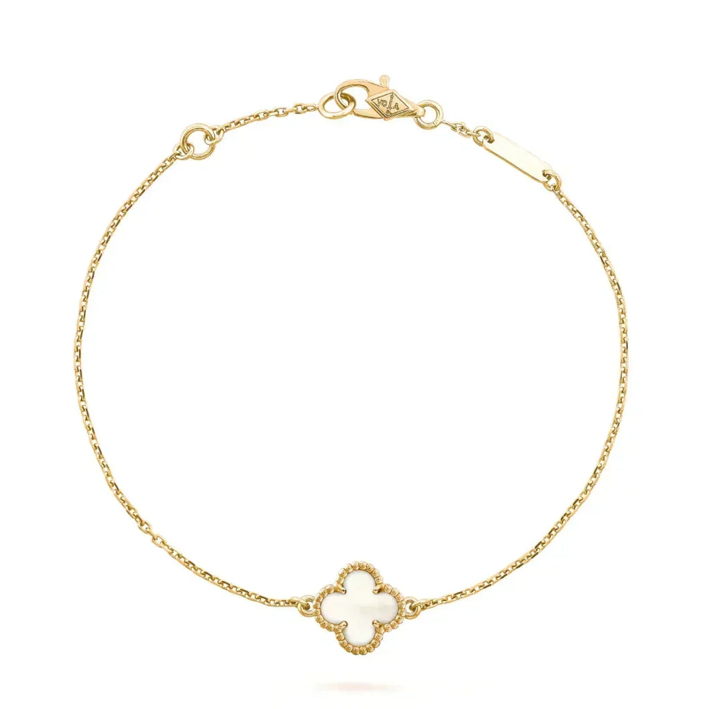 Dream CLOVER WHITE MOP SINGLE FLOWER BRACELET