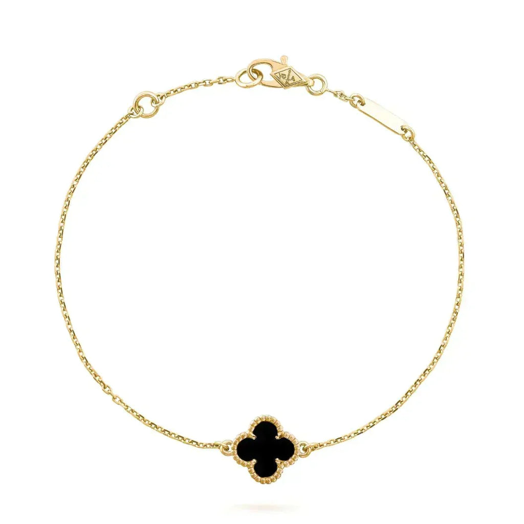 Dream CLOVER ONYX SINGLE FLOWER BRACELET