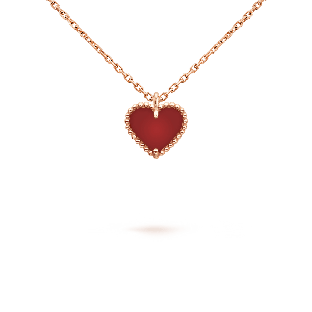 Dream SWEET CLOVER CARNELIAN HEART NECKLACE