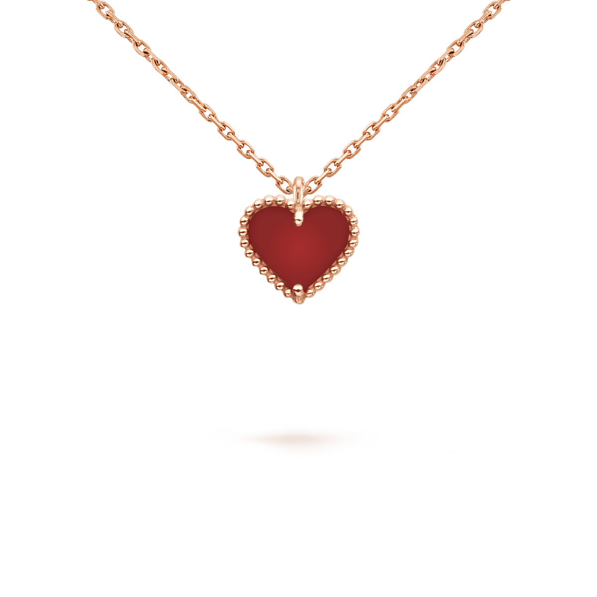 Dream SWEET CLOVER CARNELIAN HEART NECKLACE
