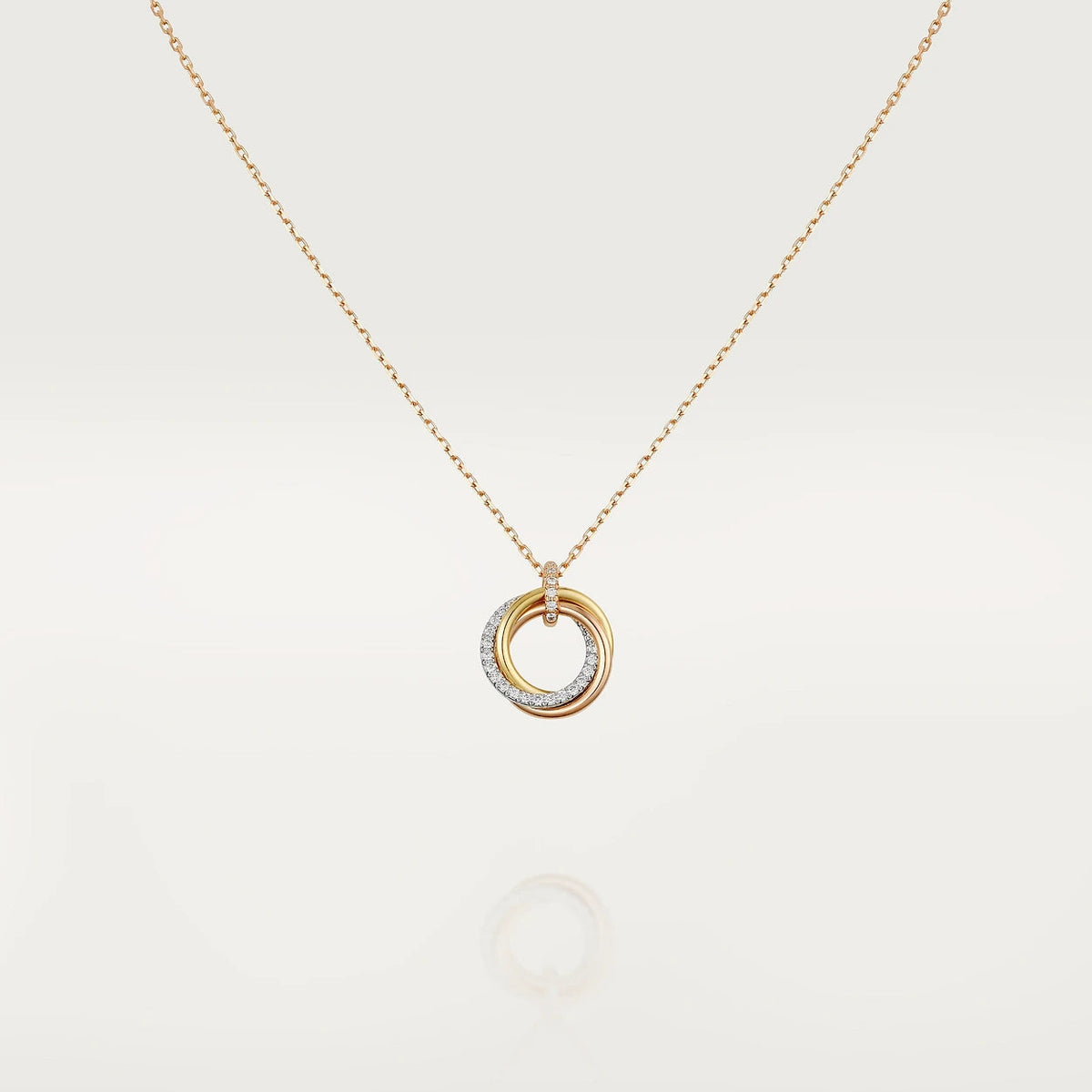 Dream TRINITY NECKLACE SILVER GOLD PINK GOLD DIAMONDS