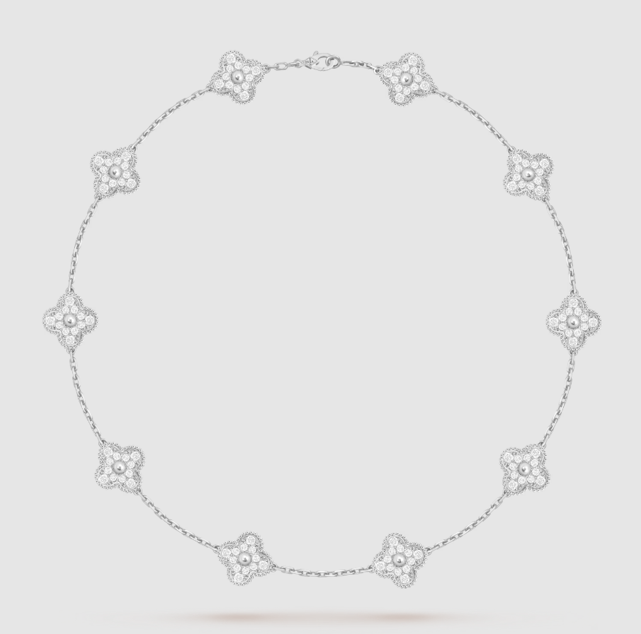 [Dream ]CLOVER 10 MOTIFS FULL DIAMOND NECKLACE