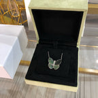 Dream LARGE BUTTERFLY SILVER PENDANT DIAMOND NECKLACE