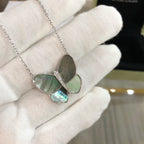 Dream LARGE BUTTERFLY SILVER PENDANT DIAMOND NECKLACE