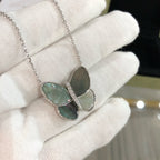 Dream LARGE BUTTERFLY SILVER PENDANT DIAMOND NECKLACE