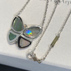 Dream LARGE BUTTERFLY SILVER PENDANT DIAMOND NECKLACE