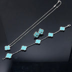 Dream CLOVER 1 DIAMOND BLUE SKY SILVER EARRINGS