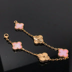 [Dream ]Neue CLOVER 5 MOTIVE ARMBAND-KOLLEKTION AUS ROSA PERLMUTT