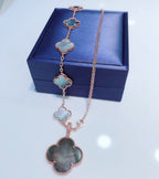 Dream COMBINED BRACELET 5 MOTIFS AND NECKLACE DARK MOP ROSE GOLD