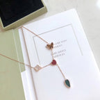 Dream LUCKY SPRING 4 MOTIFS ROSE GOLD NECKLACE