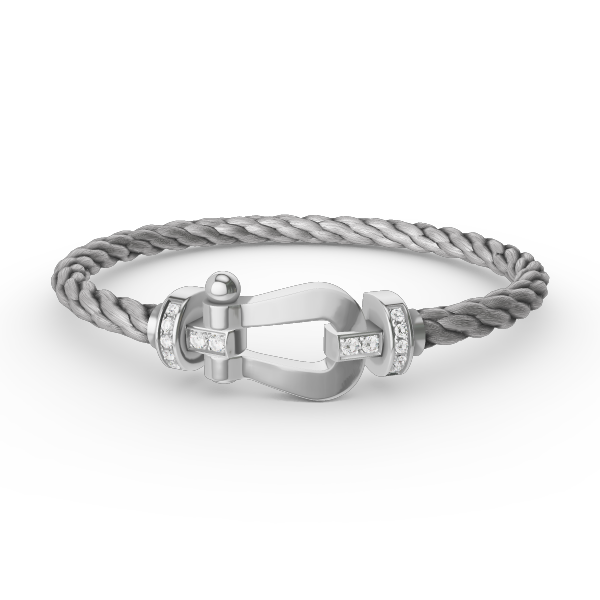 Dream FORCE LARGE HORSESHOE HALF DIAMOND BRACELET SILVER