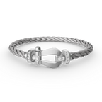 Dream FORCE LARGE HORSESHOE HALF DIAMOND BRACELET SILVER